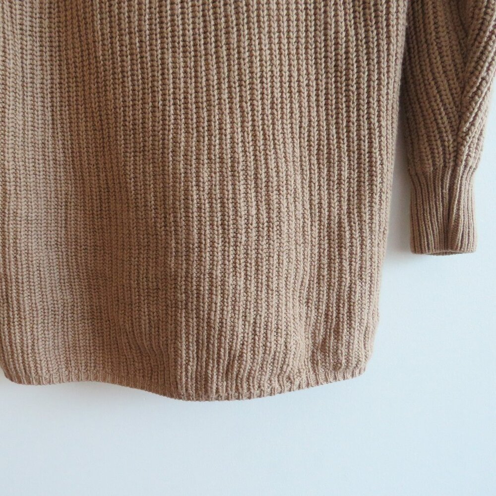 ARITZIA WILFRED Montpellier Merino Wool Chunky Knit Sweater Dress Constant Camel - Picture 9 of 15